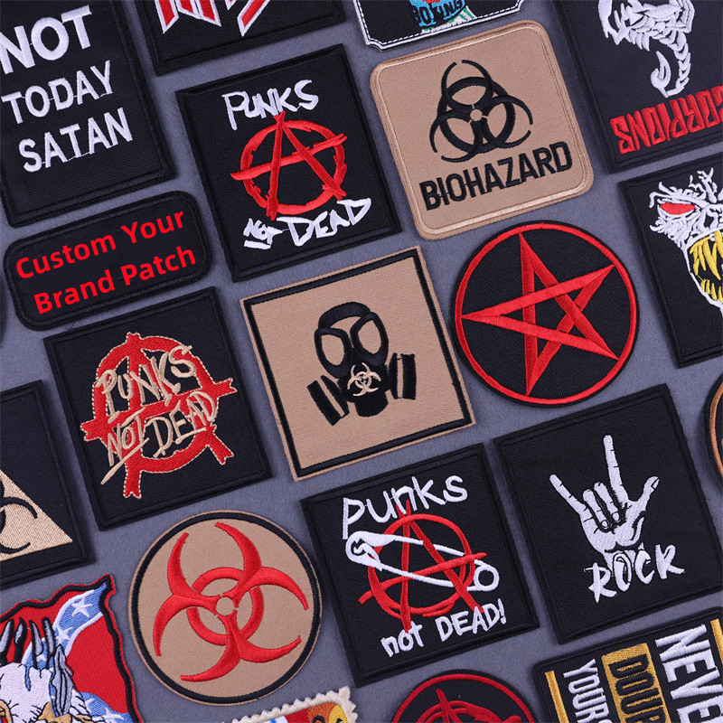 Velcro Sew On - Punk Embroidered Iron on Patches on