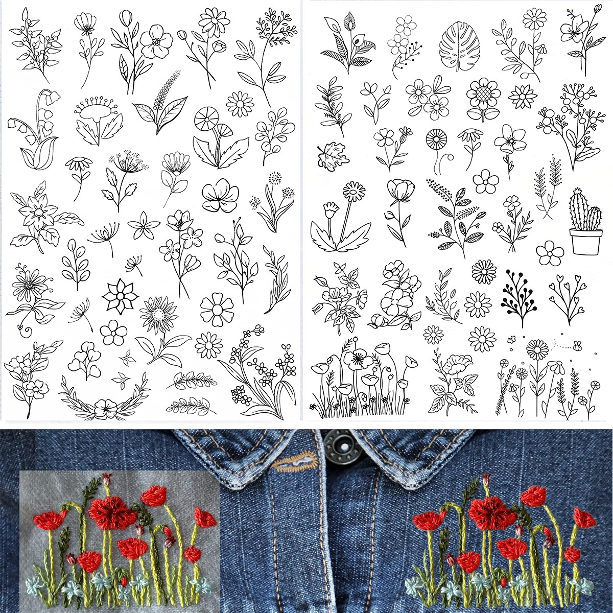 Textile Sewing Patterns - Water Soluble Stabilizer Embroidery Pattern Flower