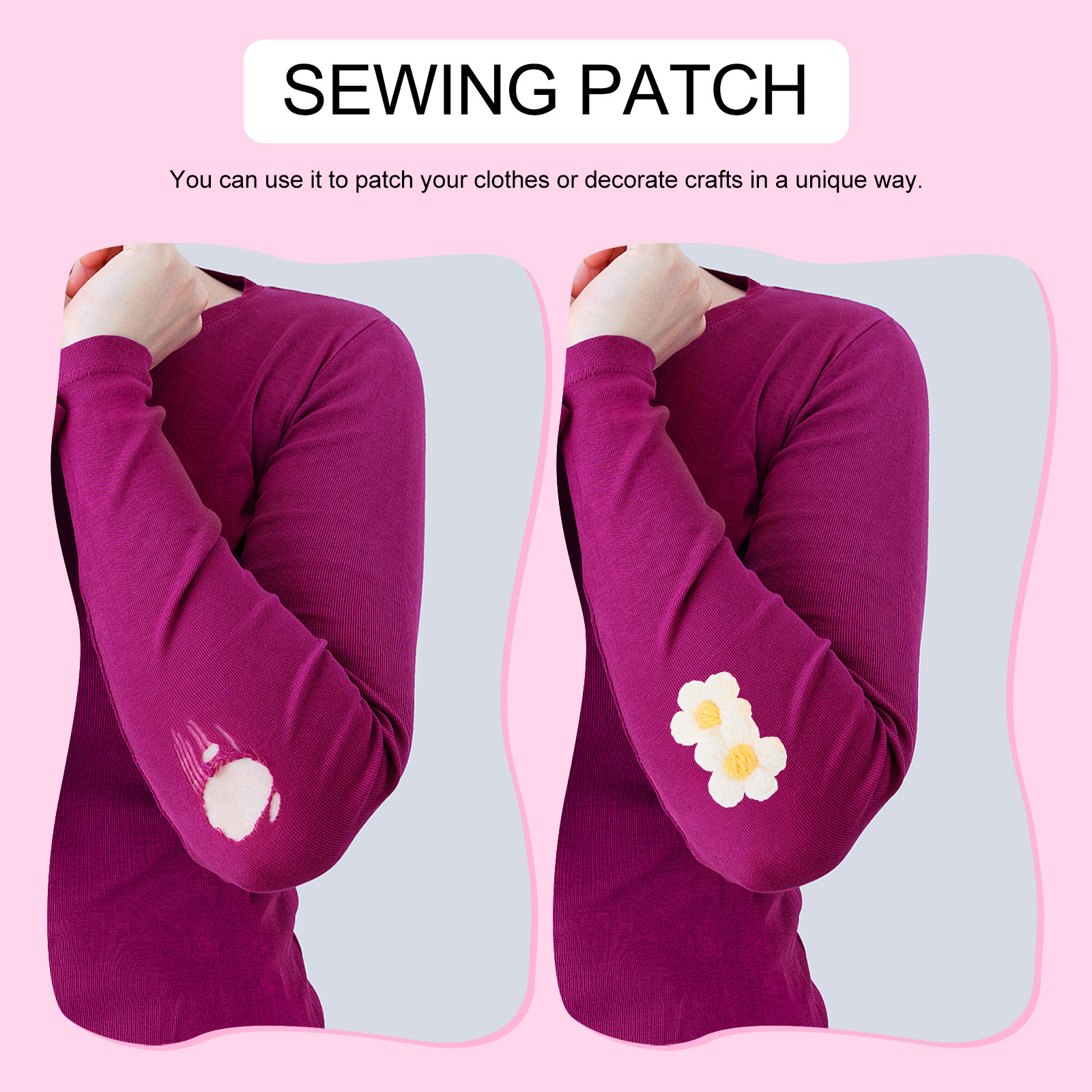 Sewing Garments - 4Pcs Manual Crocheted Flower Applique Floral