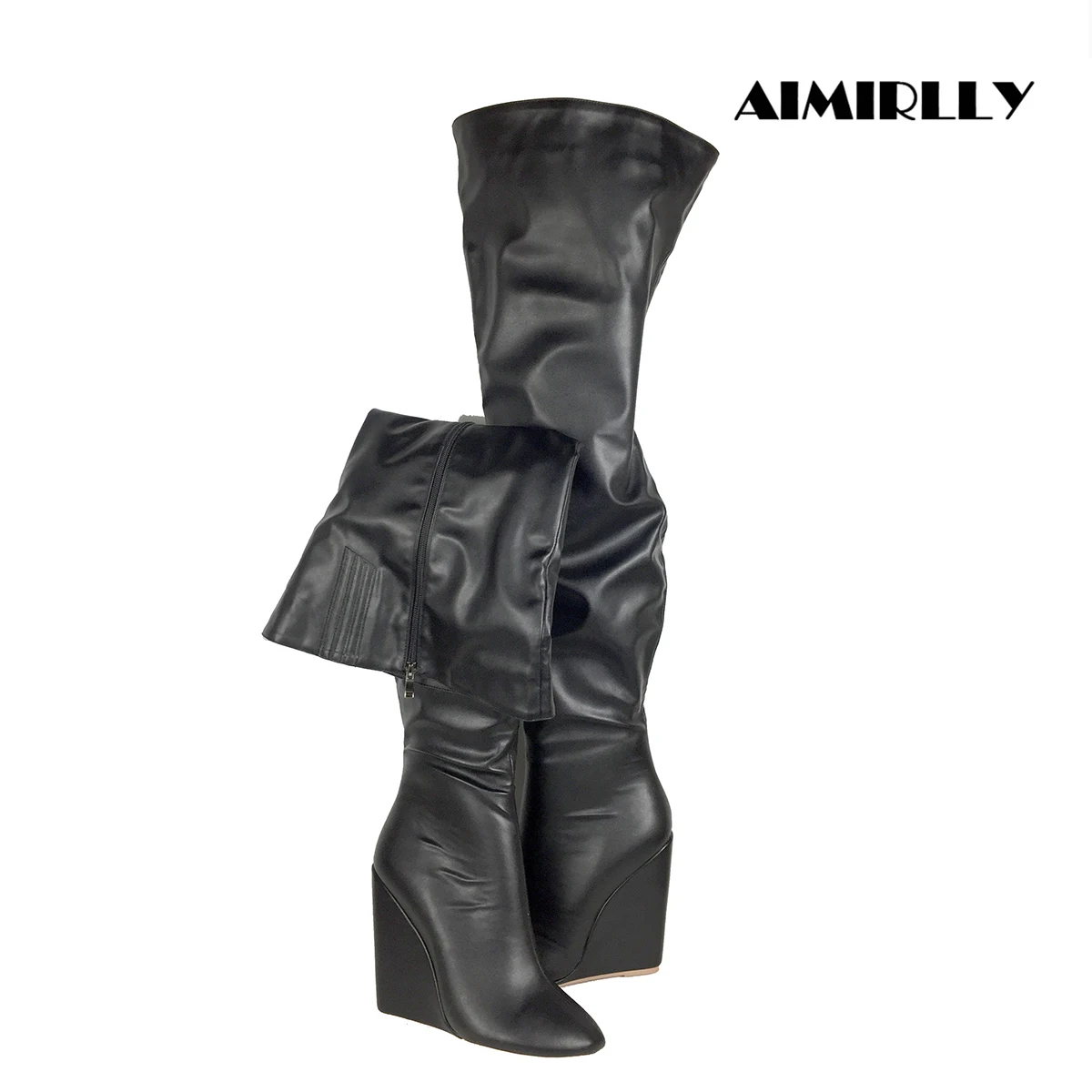 Women’s Black Over-the-Knee Bo - Sewing Zipper のレビューと価格
