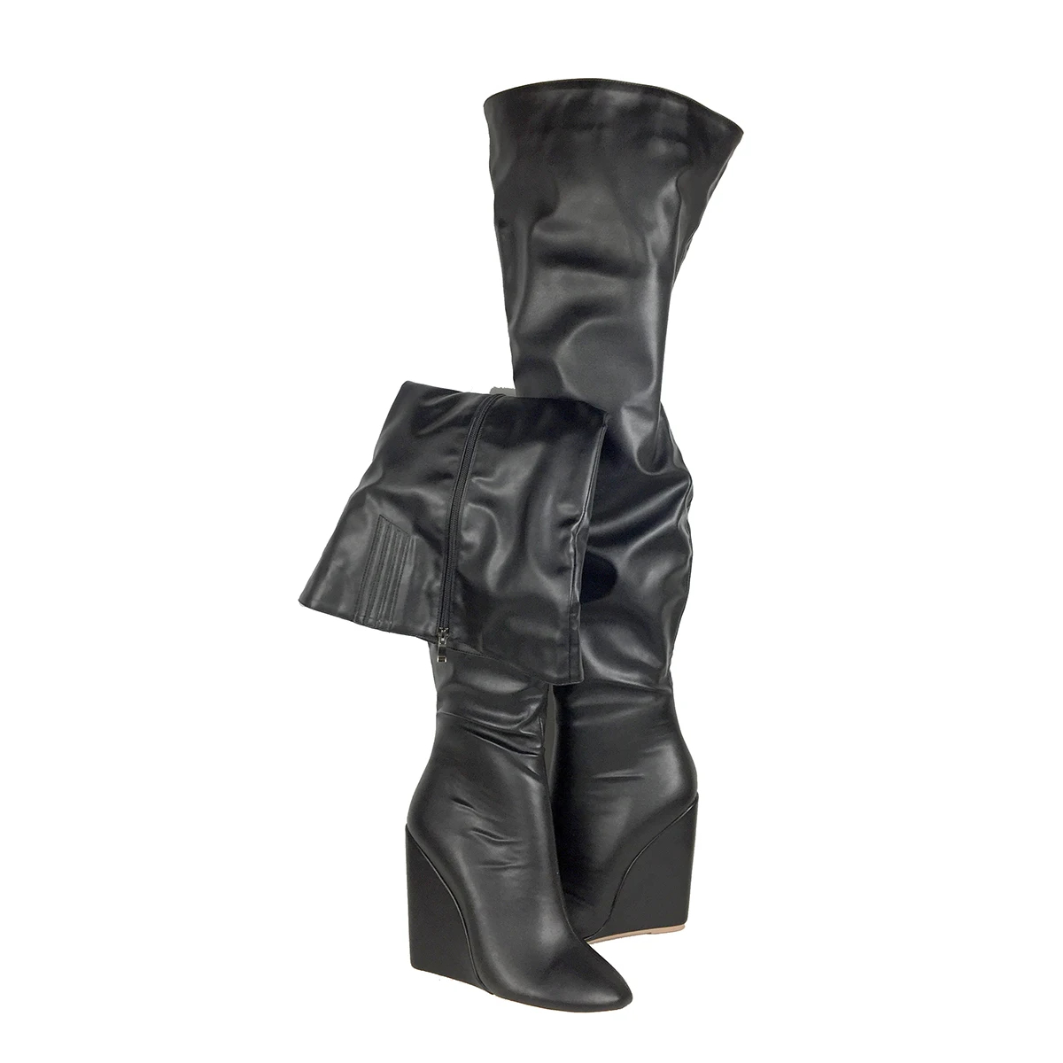 Women’s Black Over-the-Knee Bo - Sewing Zipper のレビューと価格