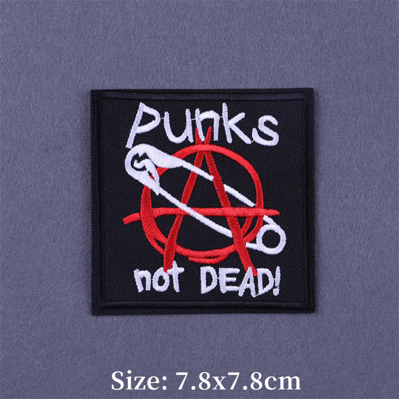 Punk Embroidered Iron on Patch - Velcro Sew On のレビューと価格