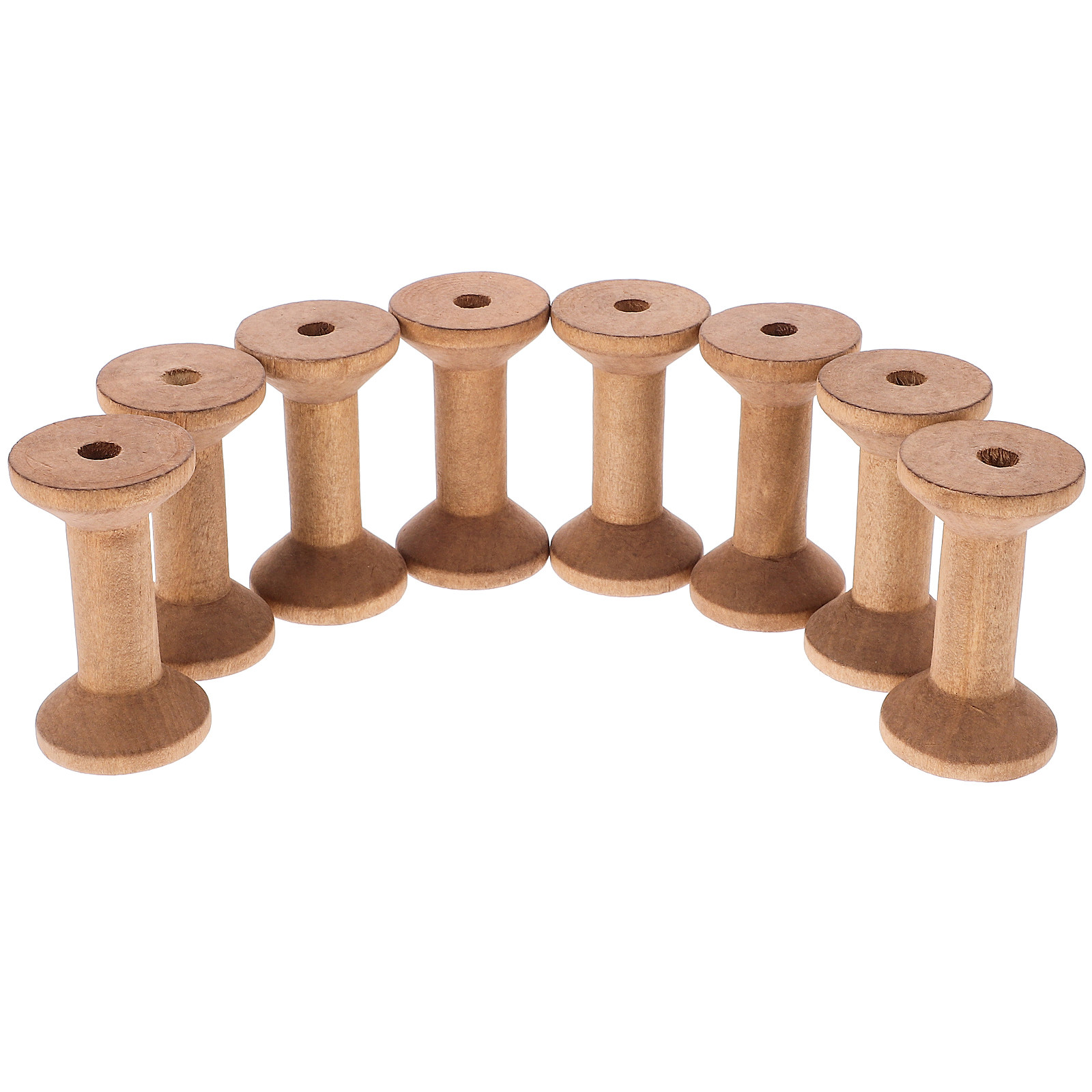 8Pcs Barrel Shaped Wooden Spoo - Thread Bobbins Empty のレビューと価格