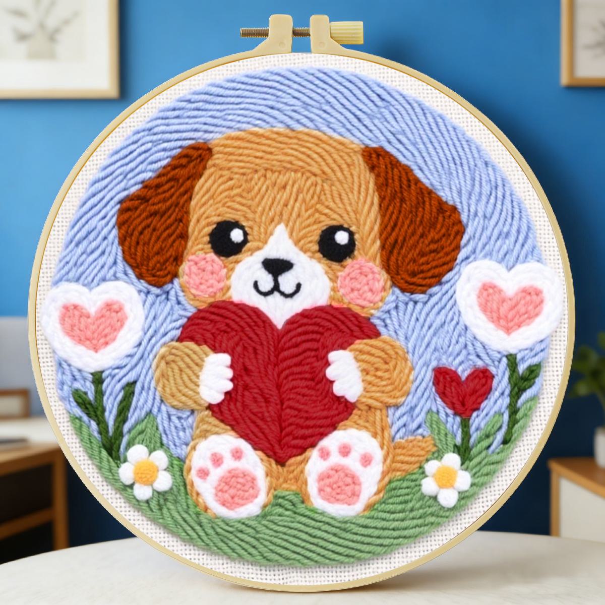 20X20CM/7.87inch Dog Punch Nee - Is Sewing Textile Art のレビューと価格