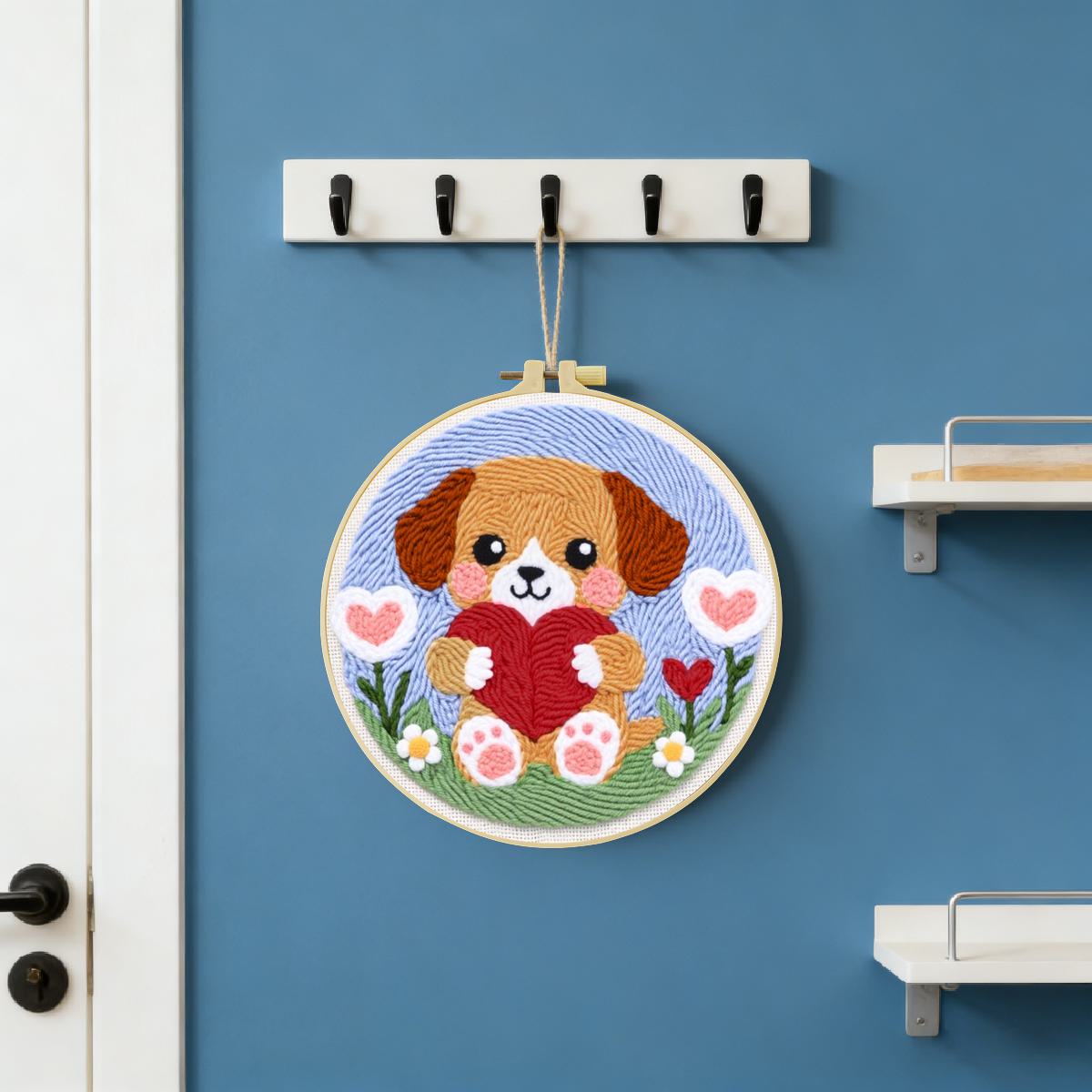 20X20CM/7.87inch Dog Punch Nee - Is Sewing Textile Art のレビューと価格
