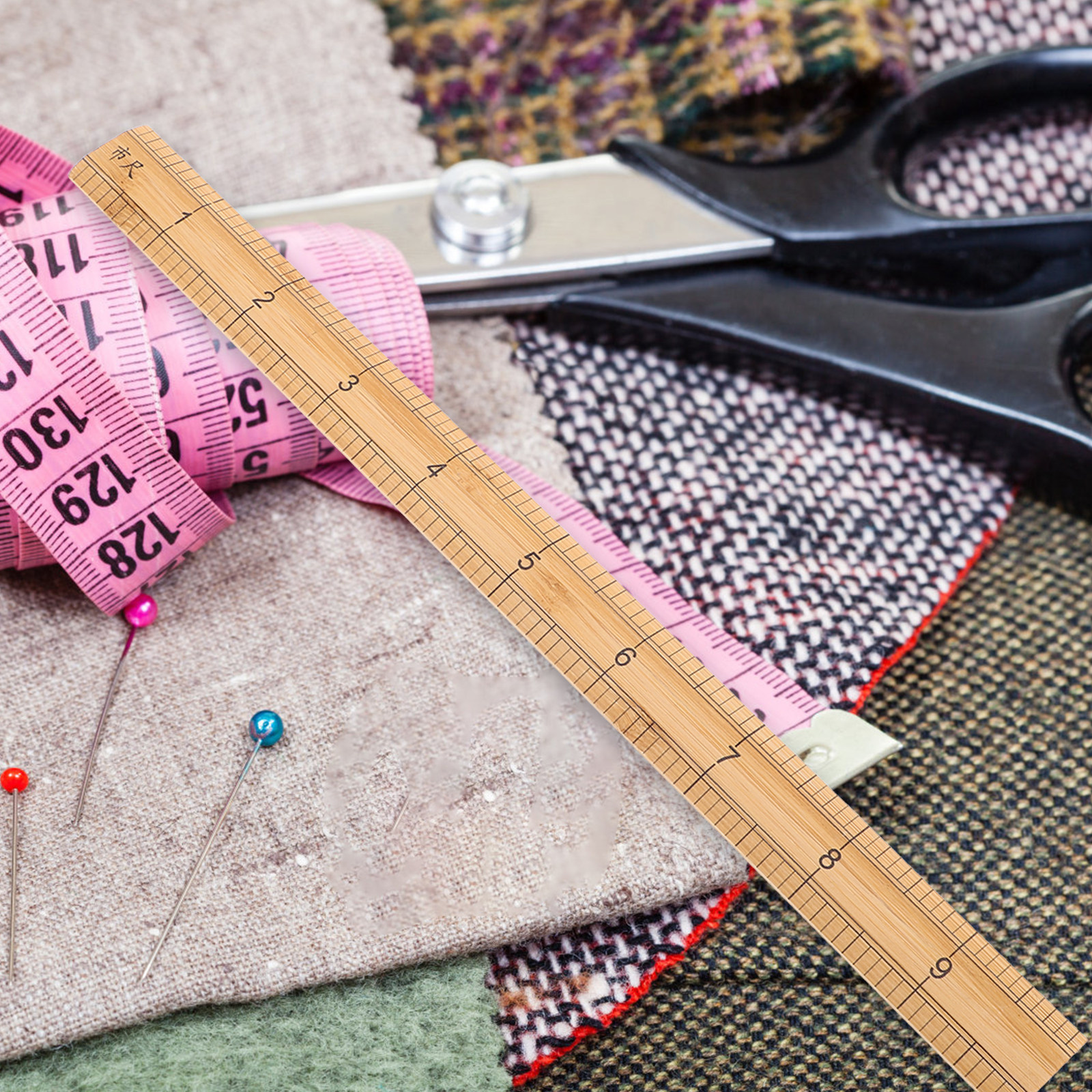 2Pcs Bamboo Straight Ruler 33C - Sewing Garments のレビューと価格