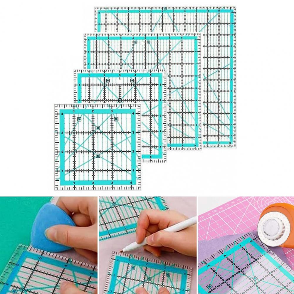 4Pcs Acrylic Quilting Ruler 4. - Quilting Ruler Square のレビューと価格