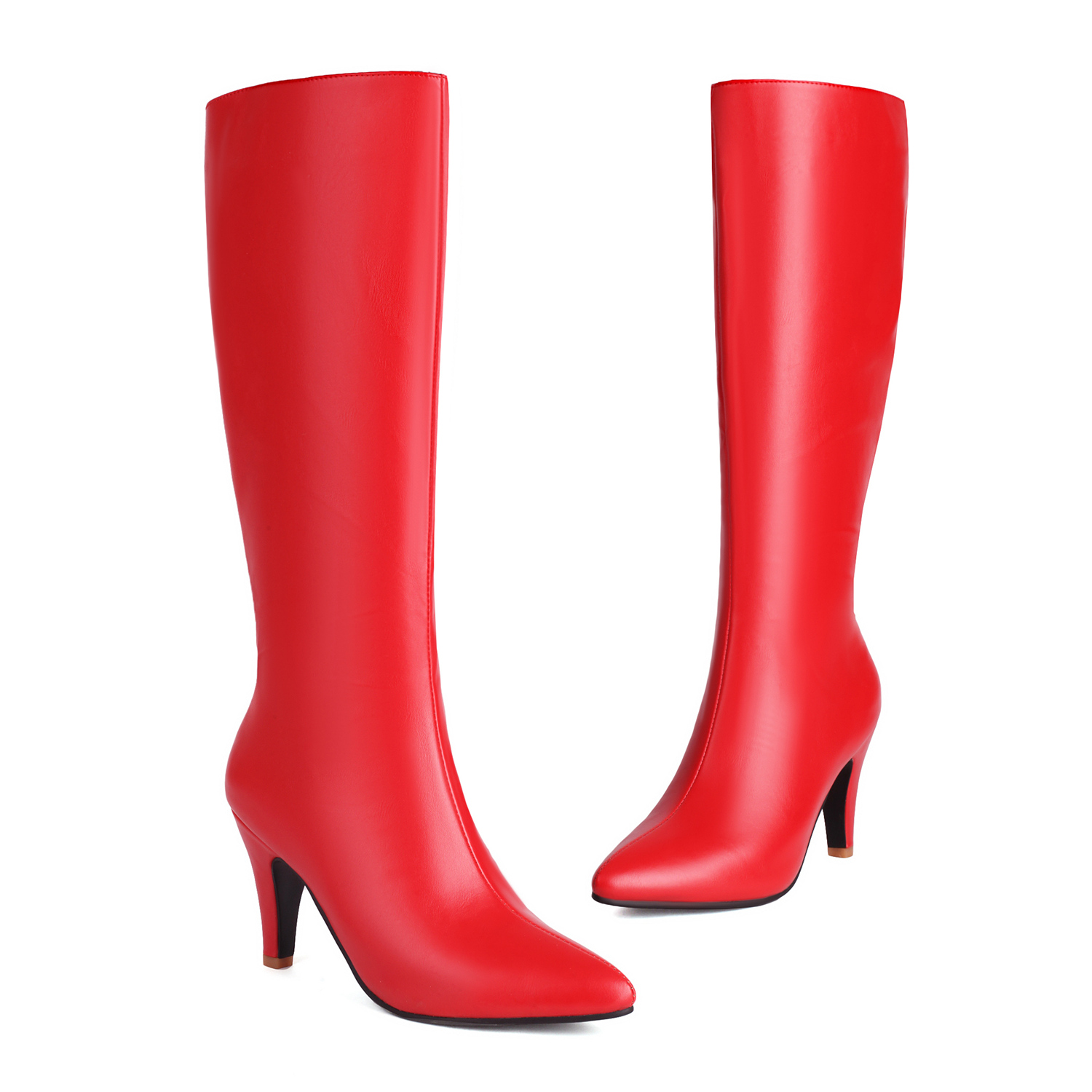 Autumn Winter Women Knee High  - Sewing Zipper のレビューと価格