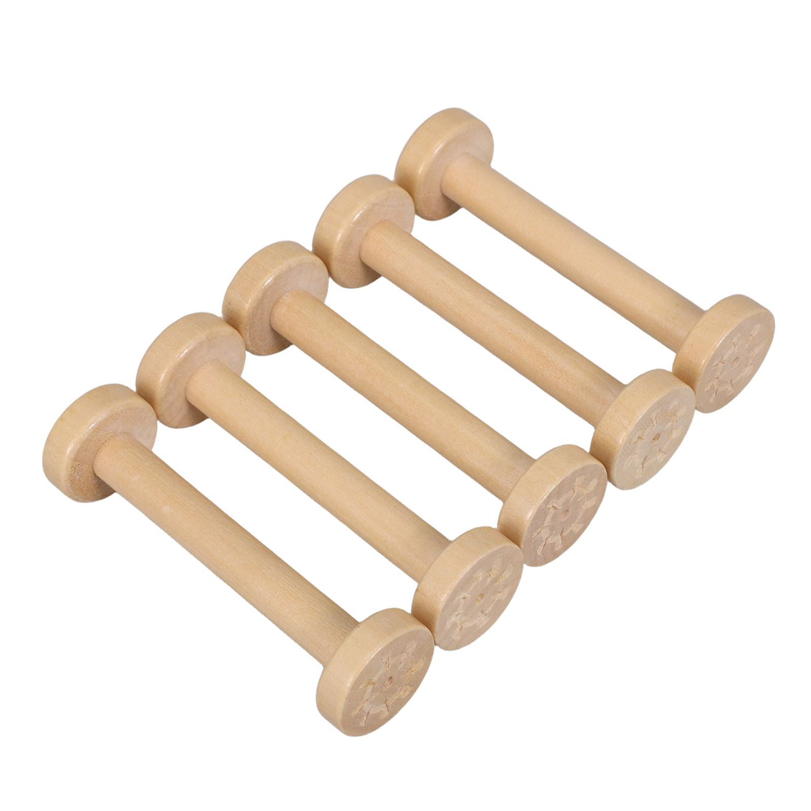5Pcs Wooden Spools Natural Vin - Sewing In Textile のレビューと価格