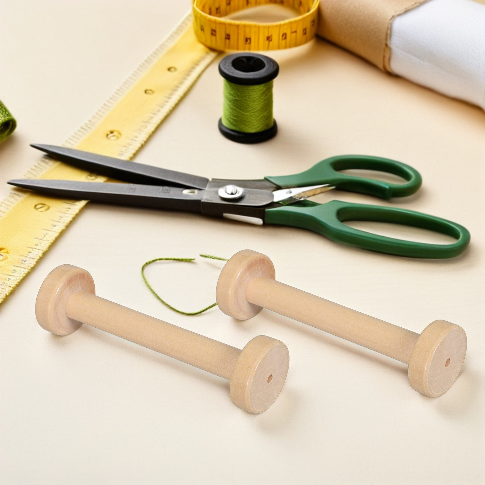 5Pcs Wooden Spools Natural Vin - Sewing In Textile のレビューと価格