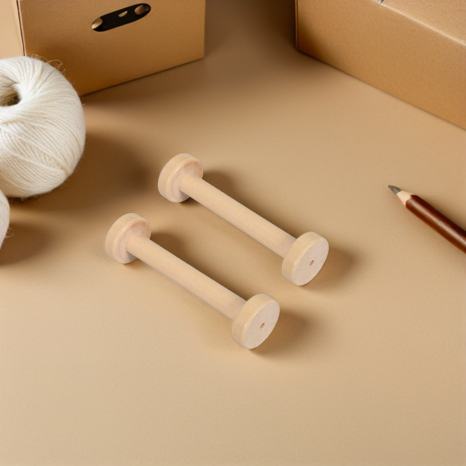 5Pcs Wooden Spools Natural Vin - Sewing In Textile のレビューと価格