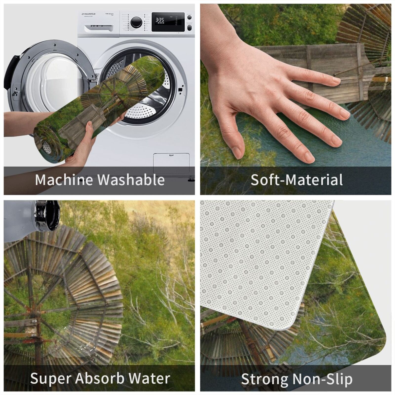 Wooden Windmill Carpet Mat Rug - Century Textile & Sewing Supply Reviews のレビューと価格