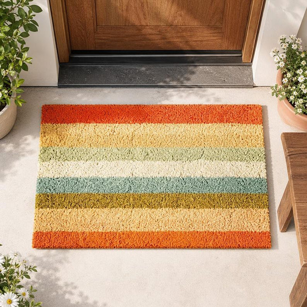Retro Colorful Stripe Doormat  - Century Textile & Sewing Supply Reviews のレビューと価格