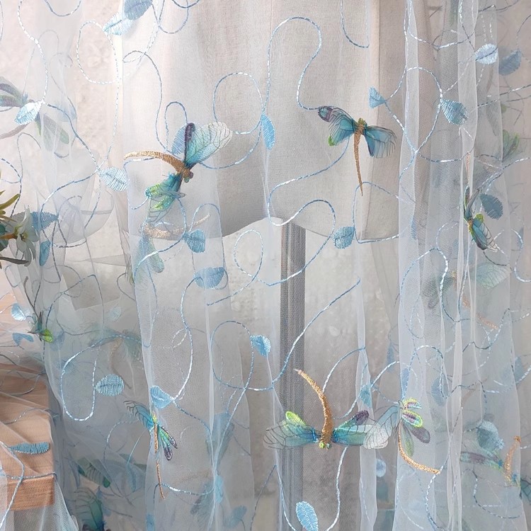 1yard Blue pink mesh fabric Th - Sewing Embroidery Fabric のレビューと価格