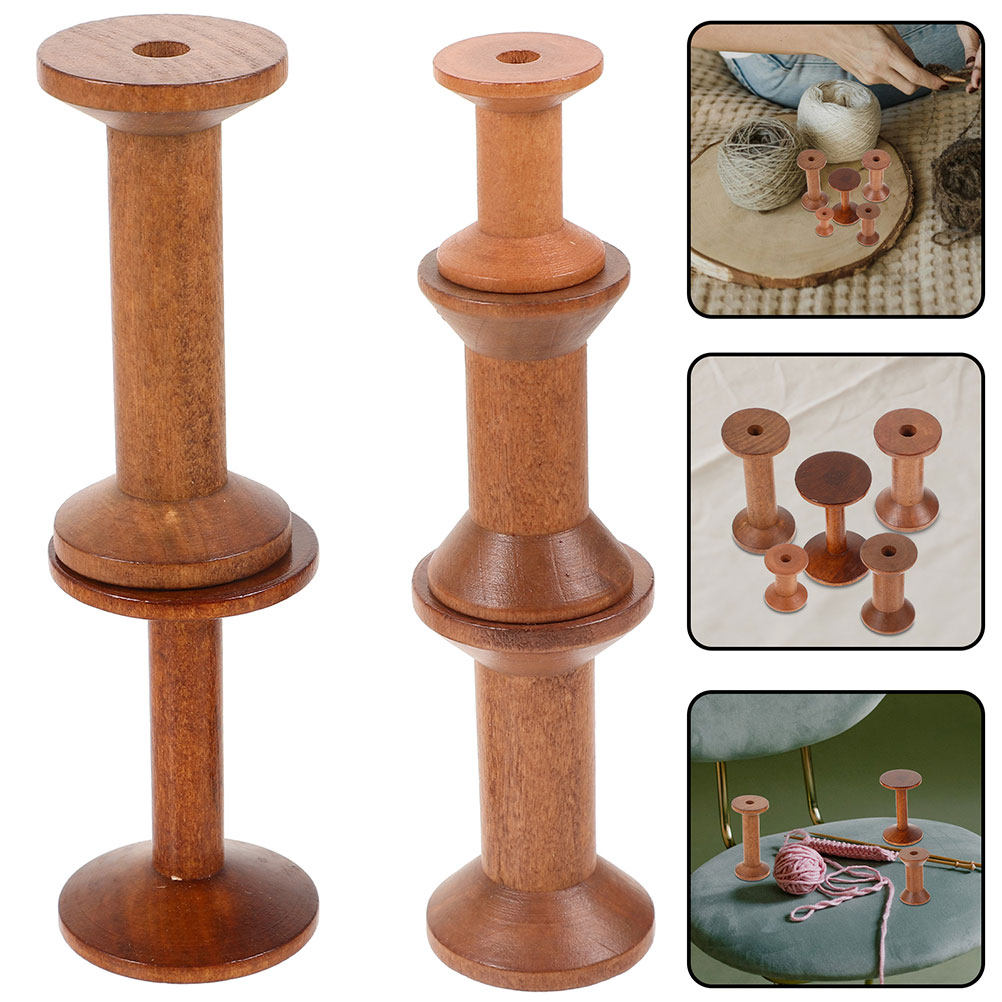 7Pcs Wood Spools Empty Thread  - Thread Bobbins Empty のレビューと価格
