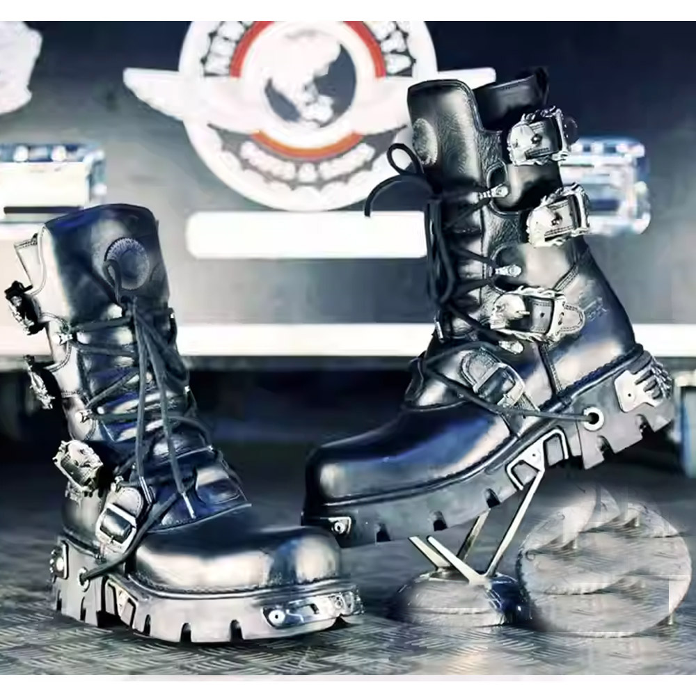 New Men's Punk Motorcycle Boot - Sewing Zipper のレビューと価格