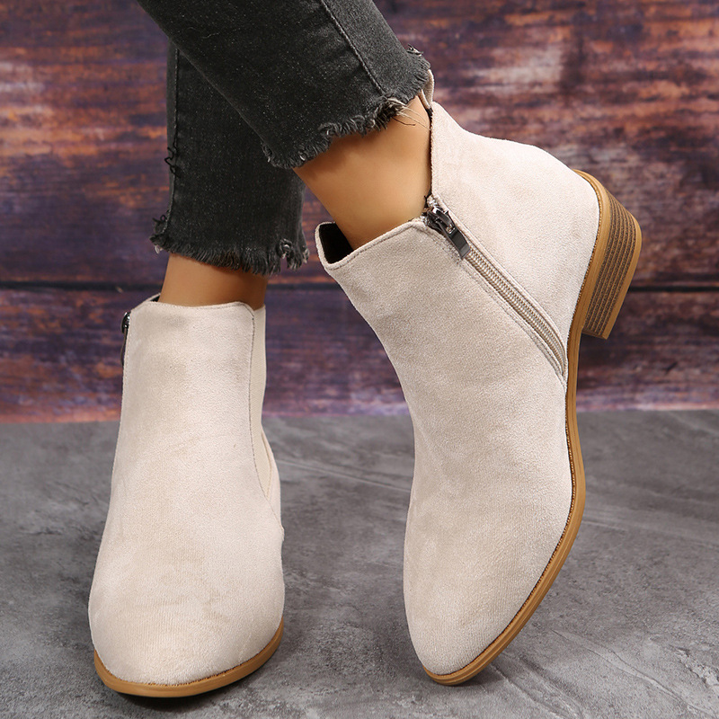 Women's Short Boots Autumn Poi - Sewing Zipper のレビューと価格