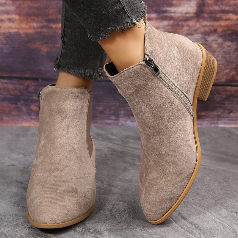 Women's Short Boots Autumn Poi - Sewing Zipper のレビューと価格