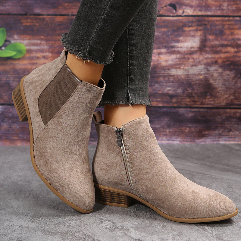 Women's Short Boots Autumn Poi - Sewing Zipper のレビューと価格