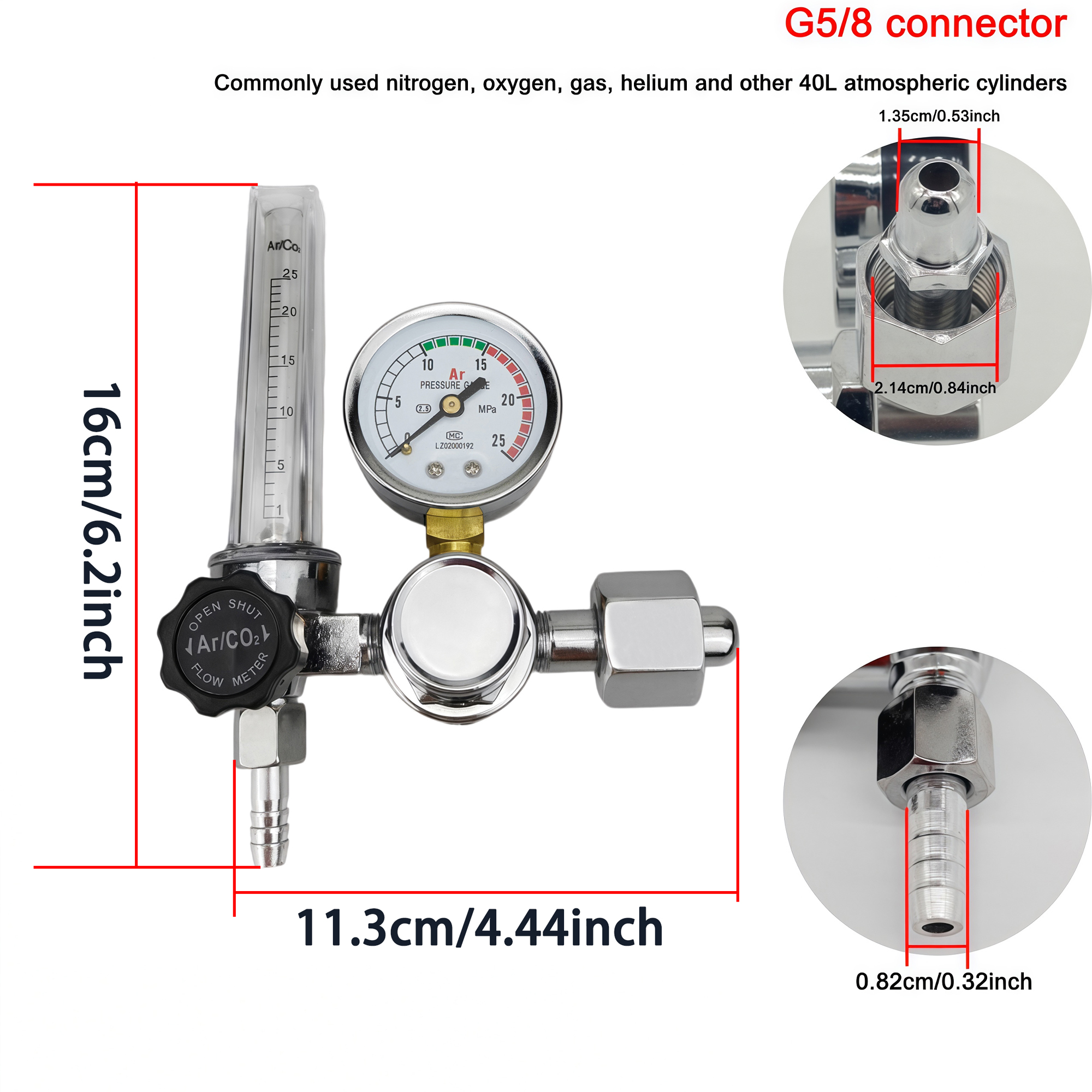 NEW Argon Regulator 0-25Mpa Ar - Seam Gauge Metal のレビューと価格