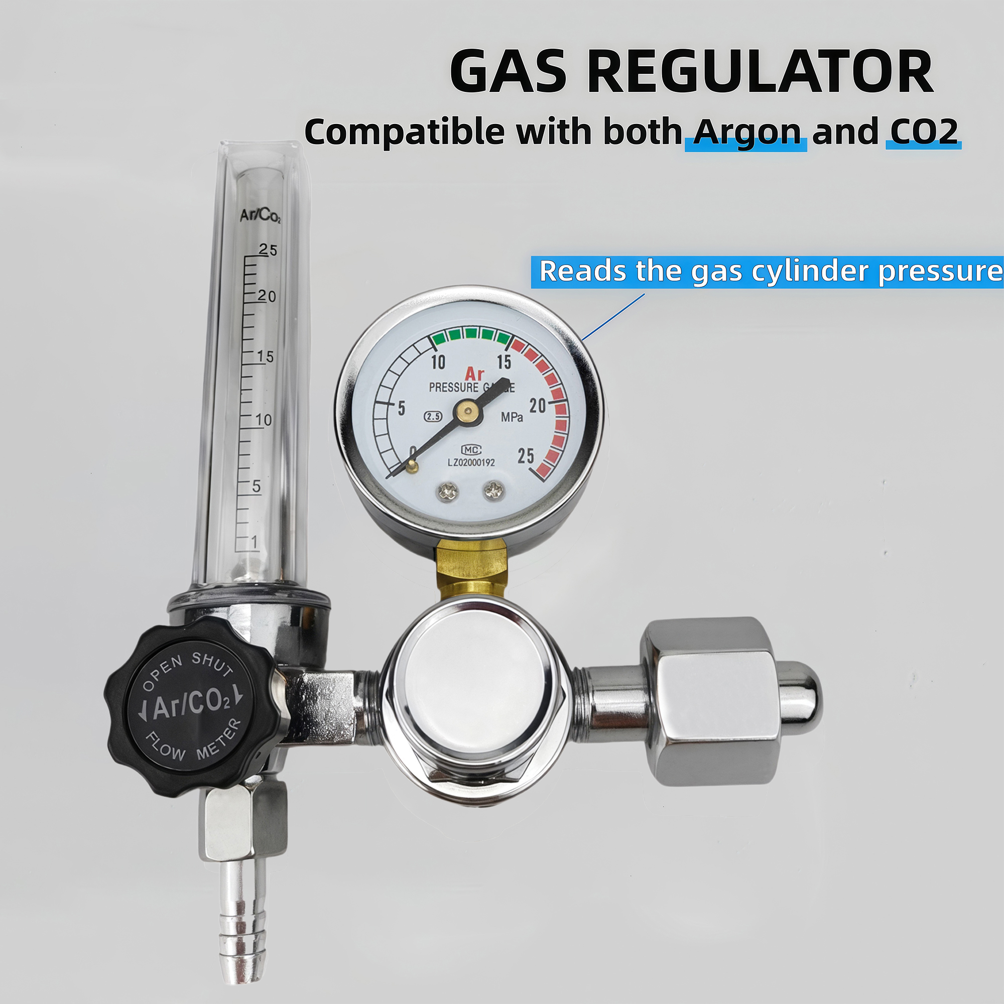 NEW Argon Regulator 0-25Mpa Ar - Seam Gauge Metal のレビューと価格