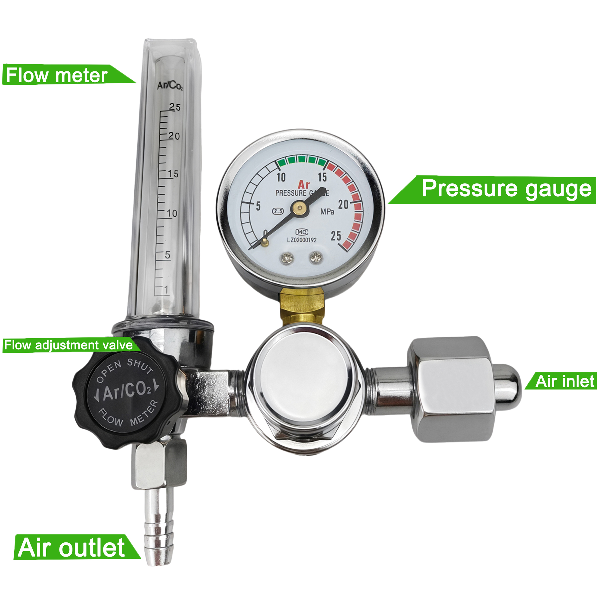 NEW Argon Regulator 0-25Mpa Ar - Seam Gauge Metal のレビューと価格