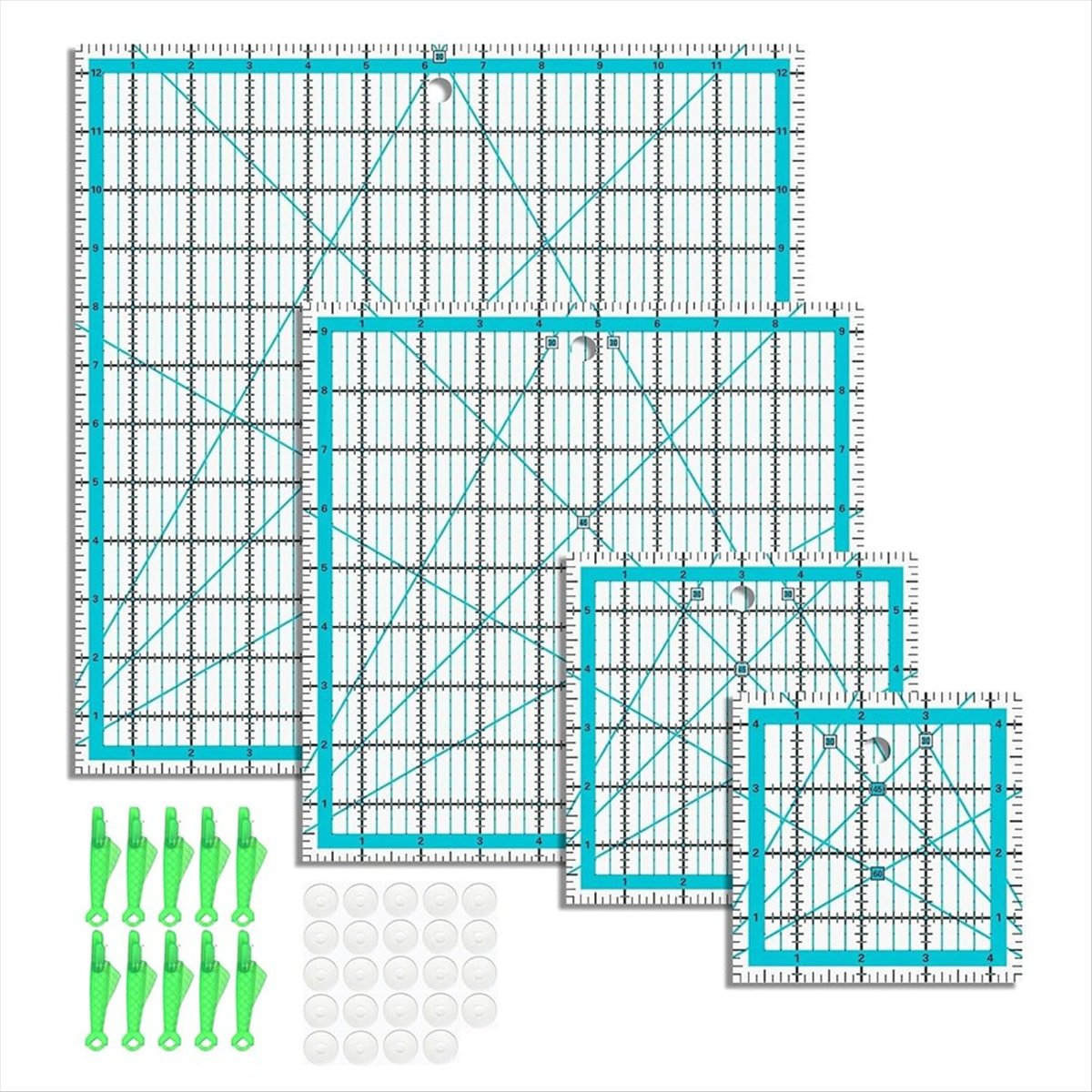 MALL 4pcs Quilting Rulers,Quil - Quilting Ruler Square のレビューと価格