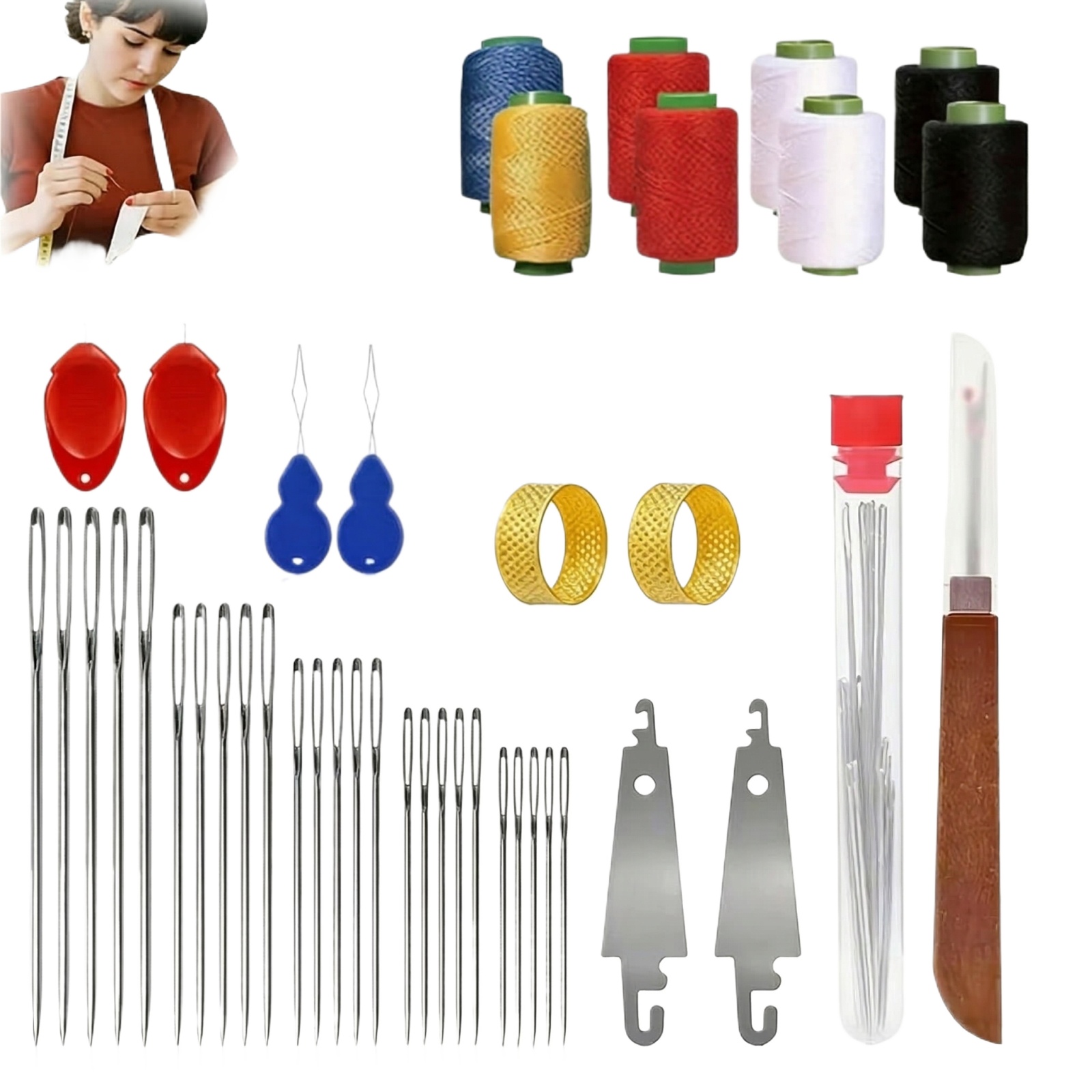 43pcs Big Eye Sewing Needle Ki - Sewing Garments のレビューと価格