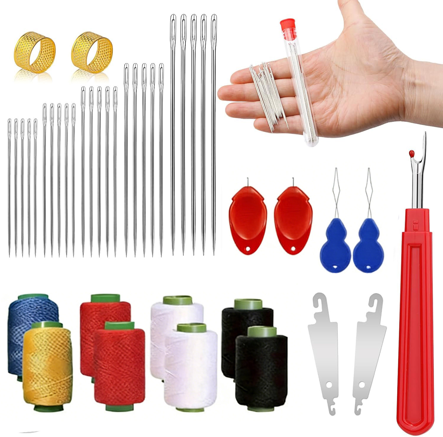43pcs Big Eye Sewing Needle Ki - Sewing Garments のレビューと価格