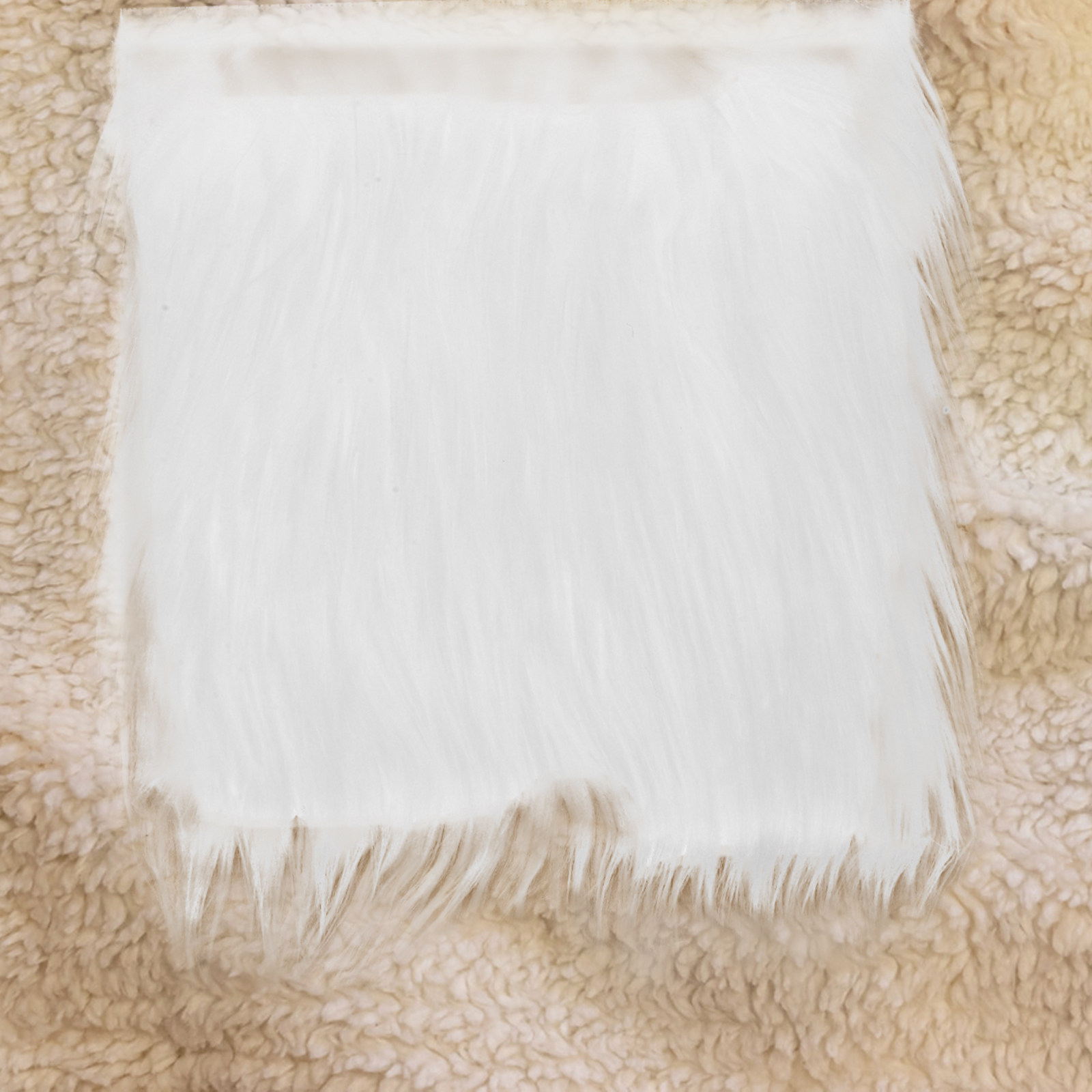 2Pcs Square Long Hair Faux Fab - Sewing In Textile のレビューと価格