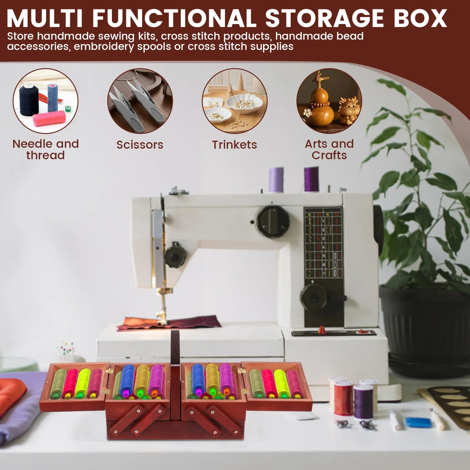 Expandable Sewing Thread Box W - Thread Bobbins Empty のレビューと価格