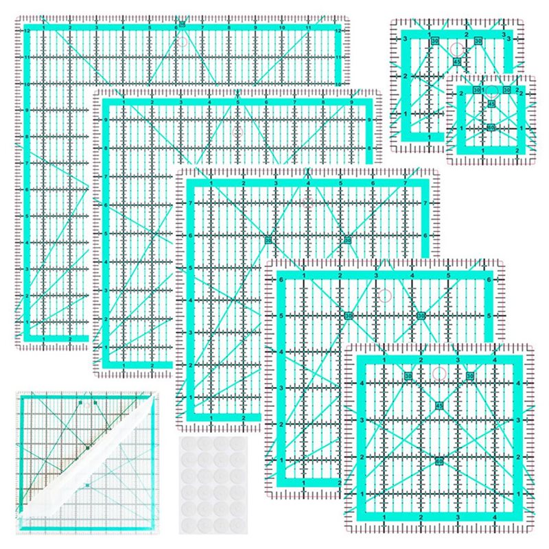 A25F-Blue 7-Piece Collar Ruler - Quilting Ruler Square のレビューと価格