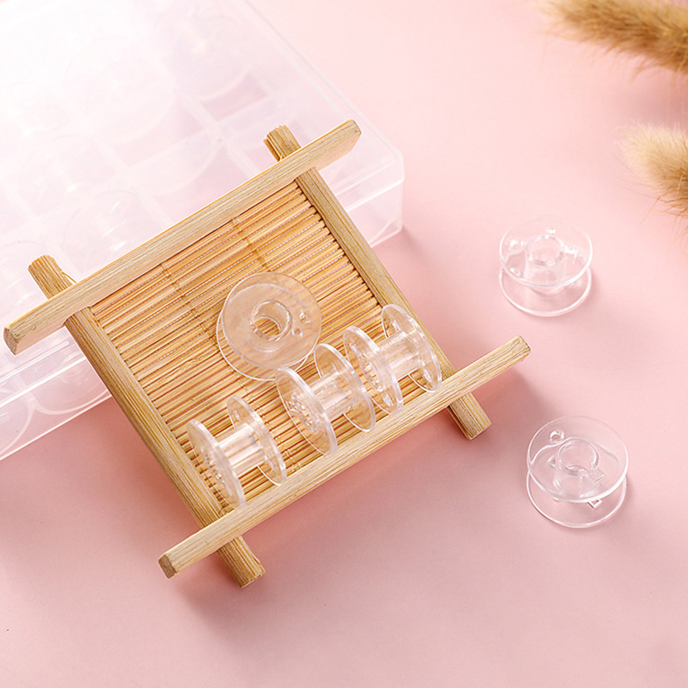 1Set Clear Plastic Bobbins Sew - Thread Bobbins Empty のレビューと価格