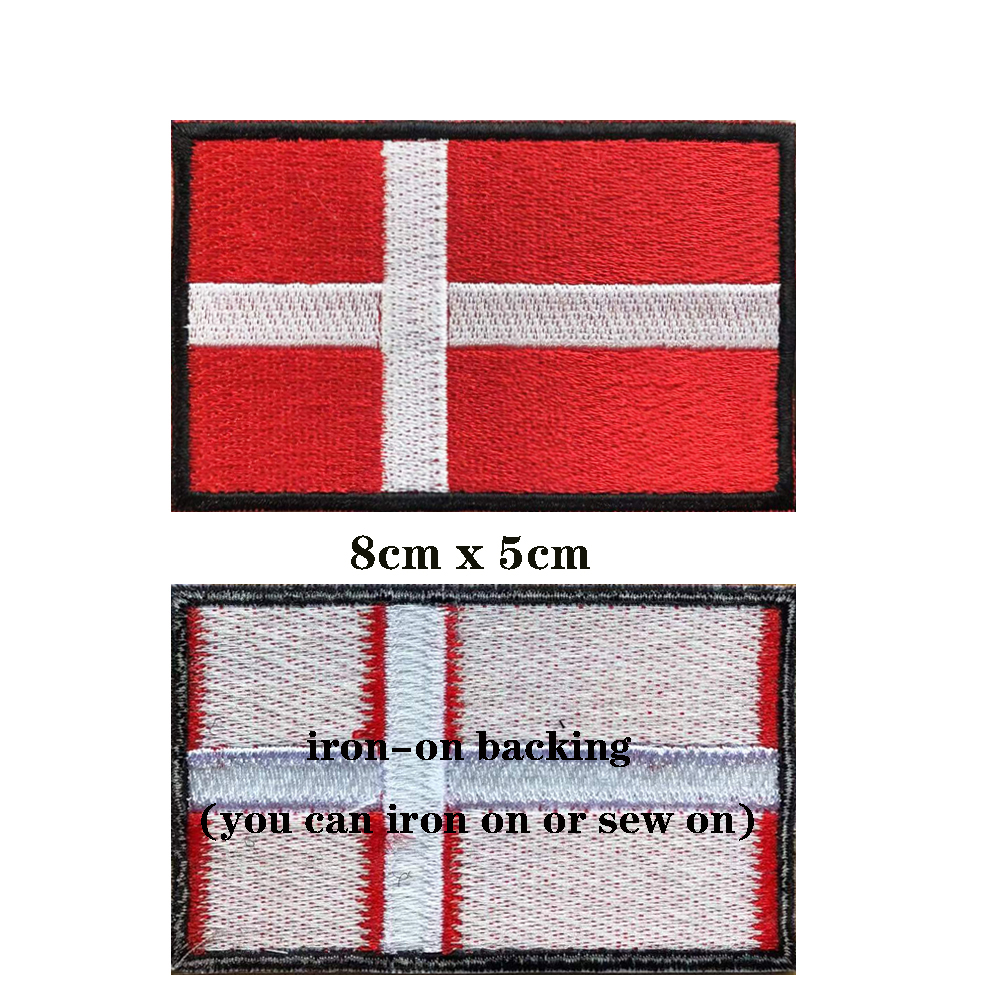 1PC Danish Flag Denmark Embroi - Velcro Sew On のレビューと価格
