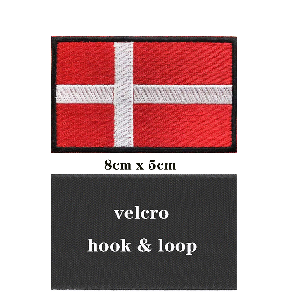 1PC Danish Flag Denmark Embroi - Velcro Sew On のレビューと価格