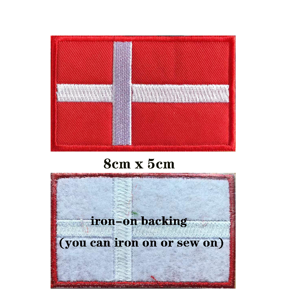 1PC Danish Flag Denmark Embroi - Velcro Sew On のレビューと価格