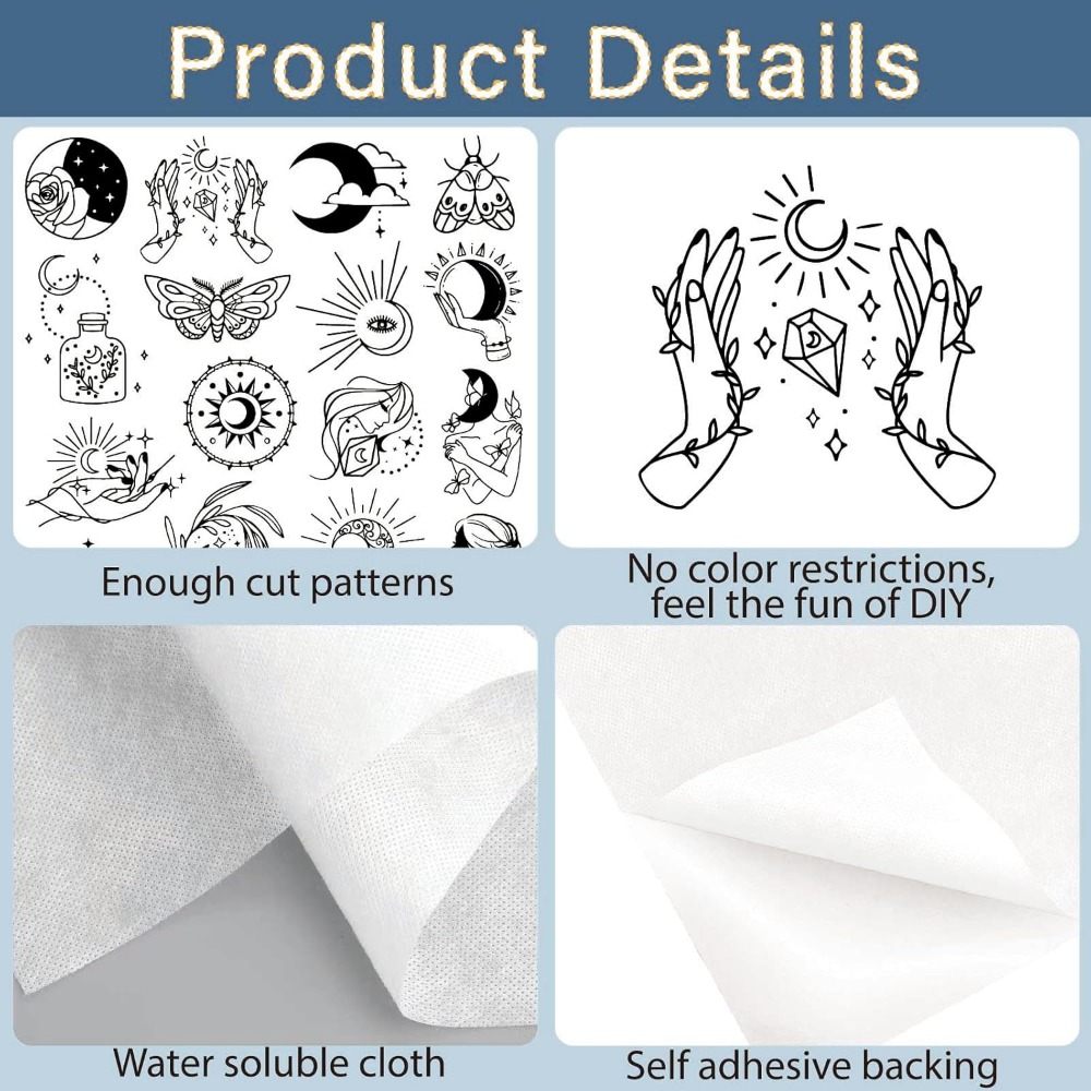 51Pcs Boho Moon Sun Water Solu - Sewing Embroidery Fabric のレビューと価格