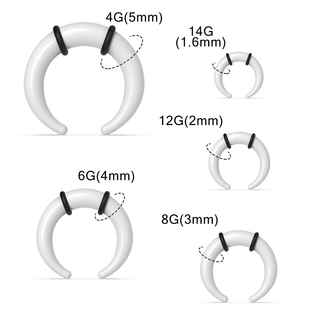 Large Septum Rings 14G 12G 8G  - Seam Gauge Metal のレビューと価格